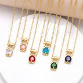 Boy Pendant Necklace Color Zircon Heart-shaped